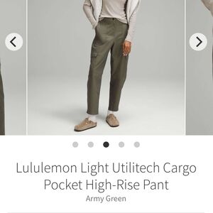 lululemon athletica Women's Olive Cargo Pants